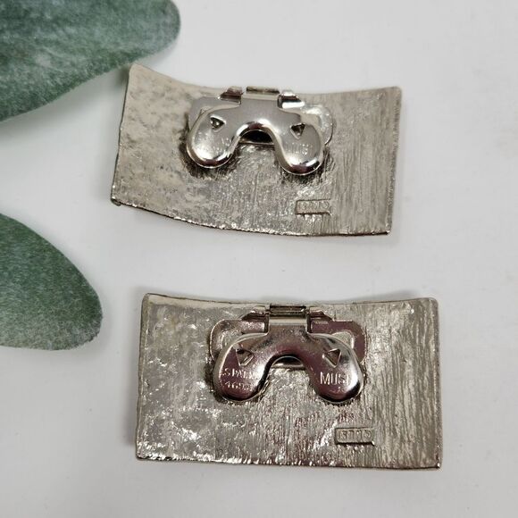 MUSI Silver Rectangle Shoe Clips - Picture 3 of 6